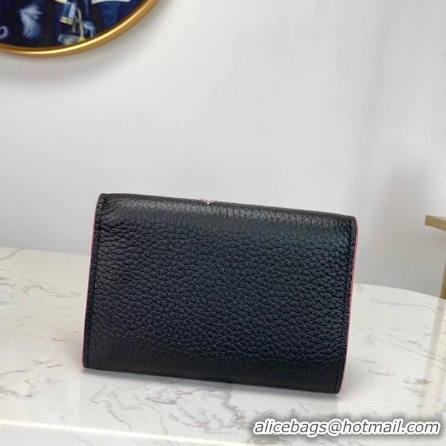 Top Grade Louis vuitton original CAPUCINES wallet M63222 black