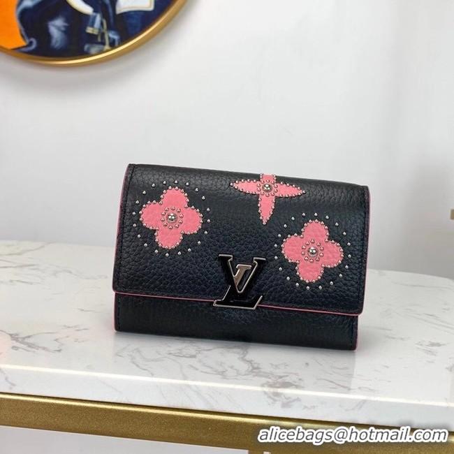 Top Grade Louis vuitton original CAPUCINES wallet M63222 black