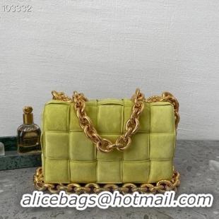 Original Cheap Bottega Veneta PADDED CASSETTE Velvet BAG 591971 Lemon