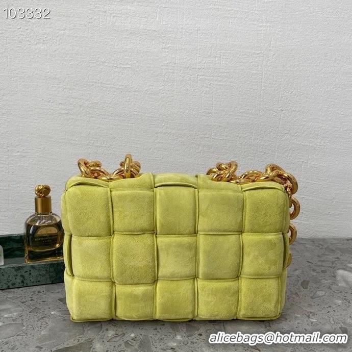 Original Cheap Bottega Veneta PADDED CASSETTE Velvet BAG 591971 Lemon