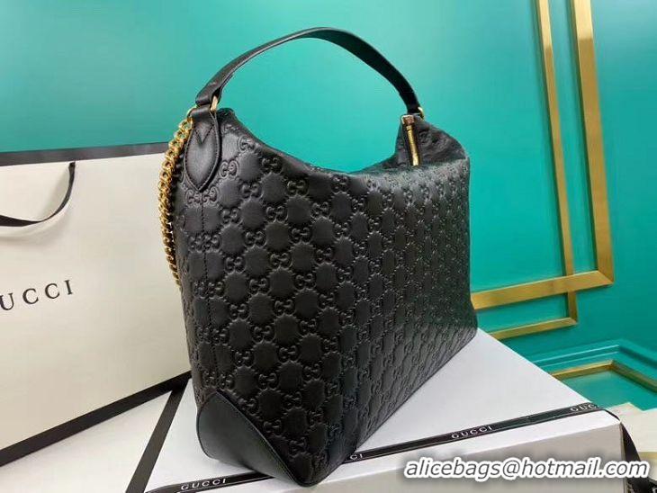 Latest Style Gucci Signature Large Hobo Bag 477324 Black 