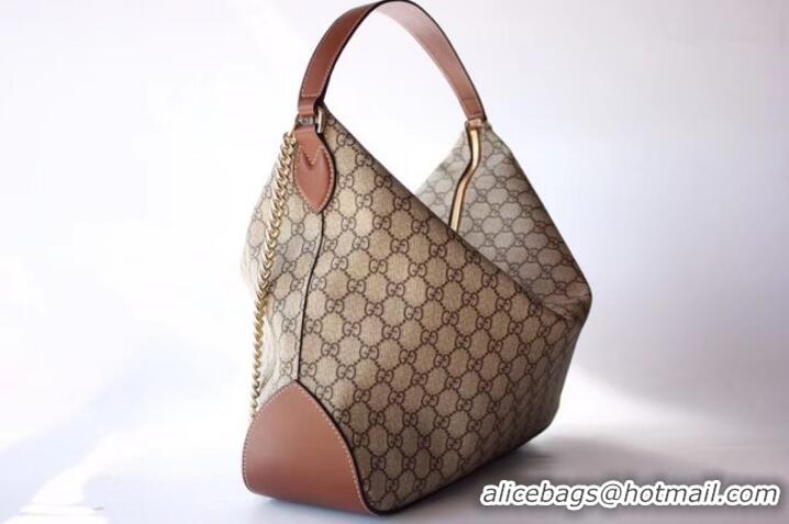 Buy Discount Gucci Signature Large Hobo Bag 477324 Brown