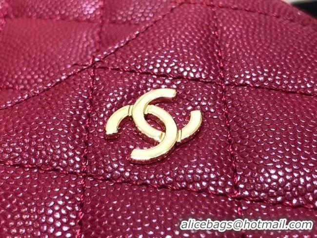 Lowest Cost Chanel Calfskin Leather Card packet & Gold-Tone Metal A81598 rose