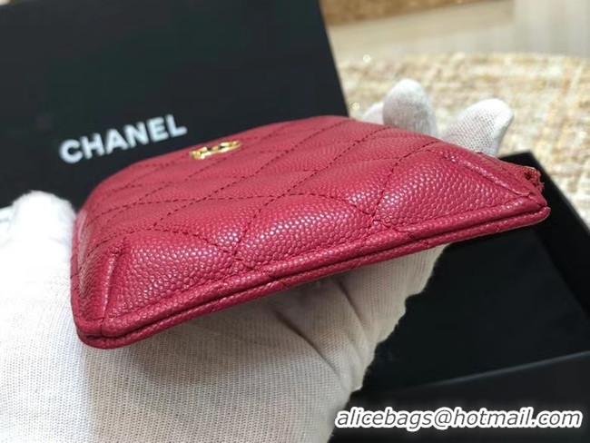 Lowest Cost Chanel Calfskin Leather Card packet & Gold-Tone Metal A81598 rose