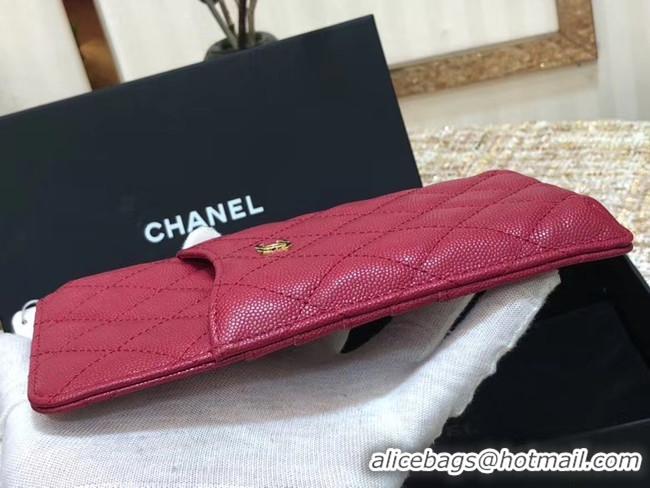 Lowest Cost Chanel Calfskin Leather Card packet & Gold-Tone Metal A81598 rose