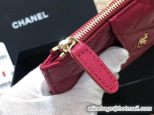 Lowest Cost Chanel Calfskin Leather Card packet & Gold-Tone Metal A81598 rose