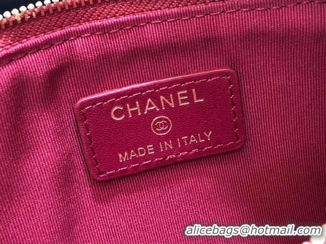 Lowest Cost Chanel Calfskin Leather Card packet & Gold-Tone Metal A81598 rose