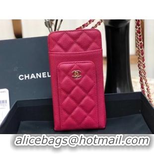 Unique Style Chanel Calfskin Chain Card packet & Gold-Tone Metal AP0990 rose