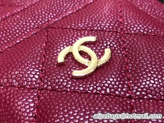 Unique Style Chanel Calfskin Chain Card packet & Gold-Tone Metal AP0990 rose