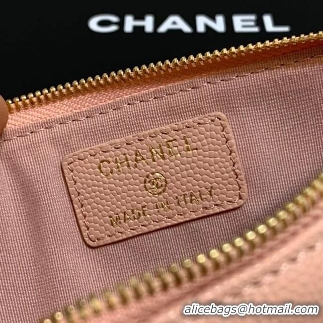 Discount BOY CHANEL Calfskin Leather Card packet AP1482 pink