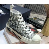 Good Quality Dior B23 High-top Sneakers in White and Black Oblique Canvas 92612