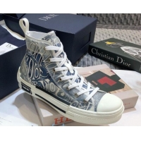 Chic Dior Homme x Kaws B23 High-top Sneakers in Blue Print Oblique Canvas 92613