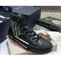 Good Quality Dior B23 High-top Sneakers in Black Oblique Canvas 92618