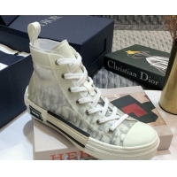 Best Price Dior B23 High-top Sneakers in Grey Oblique Canvas 92619