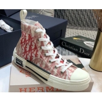 Sumptuous Dior B23 High-top Sneakers in Red Oblique Canvas 92620