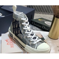 Low Price Dior B23 High-top Sneakers in Blue Oblique Canvas 92622