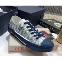 Top Quality Good Looking Dior B23 Low-top Sneakers in Light Blue Oblique Canvas 92638