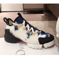 Popular Style Dior D-Connect Dioramour Sneakers in Blue Tie & Dior Printed Fabric 92704 2020