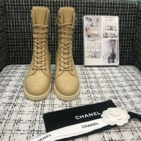 New Design Chanel Grade Quality Leather Boots C1152 Apricot