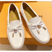 Top Quality Louis Vuitton LV Circle Gloria Flat Loafers in White Leather 72112