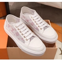 Affordable Price Louis Vuitton Stellar Sneakers in Pink Monogram Print Transparent Fabric 72202 2020 