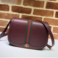 High Quality Gucci Ophidia Leather Small Shoulder Bag 601044 Burgundy