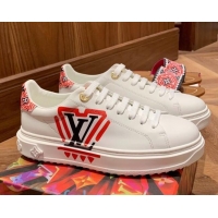 Pretty Style Louis Vuitton Crafty Time Out Sneakers White/Red 80732