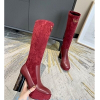 Stylish Louis Vuitton Podium Platform High Boots 81731 Burgundy