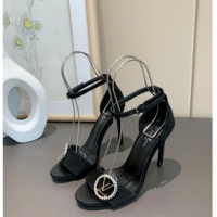 Pretty Style Louis Vuitton Madeleine Suede LV Circle High Heel Sandals 81741 Black 2020