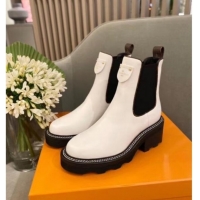 Best Quality Louis Vuitton Beaubourg Tag Chelsea Ankle Boots 82929 White