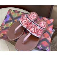 Elegant Louis Vuitton LV Crafty Flat Thong Sandals 83111 Red/White