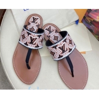 Top Design Louis Vuitton LV Crafty Flat Thong Sandals 83111 Brown