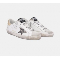 Fashion Golden Goose GGDB White Super-Star Sneakers With Leopard-print Star GGBD33