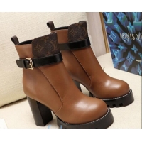 Sophisticated Louis Vuitton Star Trail Buckle Strap Ankle Boots 83131 Taupe Brown 2020