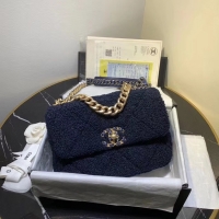 Traditional Specials Chanel 19 wool flap bag AS1160 Royal Blue