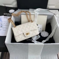 Well Crafted Chanel 2.55 Calfskin Flap Bag A37586 white