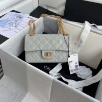 Buy Luxury Chanel 2.55 Calfskin Flap Bag A37586 light grey