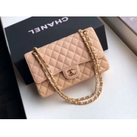 Unique Discount Chanel Double Flaps Bags Apricot Original Caviar Leather A36097 Gold