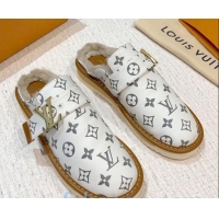 Stylish Louis Vuitton LV Cosy Monogram Canvas Mules 20931 White