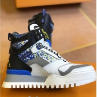 Classic Hot Louis Vuitton Leather High-top Sneakers White/Multicolor 91125