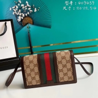 Best Product Gucci Horsebit 1955 wallet with chain 409439 brown