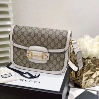 Good Taste Gucci Horsebit 1955 GG Supreme Bag 602204 White