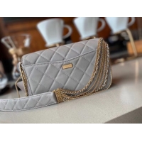 Unique Grade Chanel small flap bag Lambskin & Gold-Tone Metal AS2052 grey