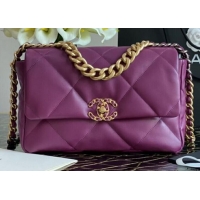 Luxury Cheap Chanel 19 flap bag AS1160 purple