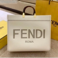 Good Looking Fendi Sunshine Shopper Leather Tote Bag F70211 White 2020