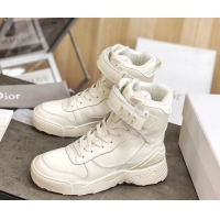 Best Product Dior Calfskin Boots Sneakers in White Calfskin 22030