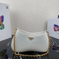 Top Grade Prada Saffiano leather shoulder bag 2BC148 white