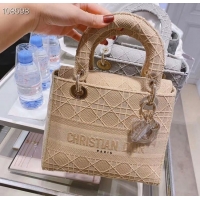 Good Quality MEDIUM LADY D-LITE BAG Cannage Embroidery M0565OREY Beige