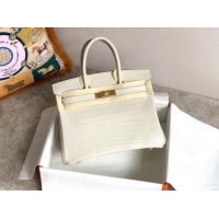 Cheap Price Hermes Birkin Bag Original Leather crocodile HBK35 white