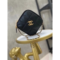 Low Cost Chanel small diamond bag Grained Calfskin & Gold-Tone Metal AS2201 black